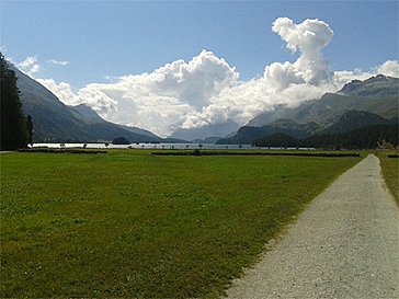 Ferienwohnung in Sils-Maria - Silsersee im Sommer