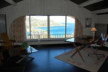 Ferienhaus in Le Trayas - Schlafzimmer mit Blick auf Meer, Inseln vor Cannes