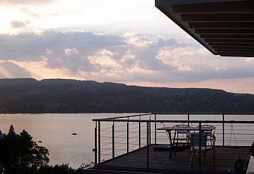 Ferienwohnung in Steckborn - Die Terrasse mit Blick auf die Hoeri