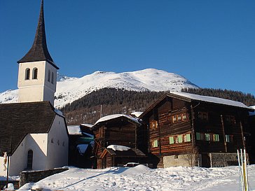 Ferienhaus in Bellwald - Dorfkirche von Bellwald auf 1600 m.ü.M.