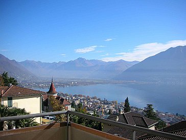 Ferienwohnung in Locarno-Orselina - Aussicht vom Balkon Richtung Bellinzona