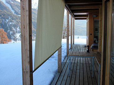 Ferienwohnung in Sent - Terrasse