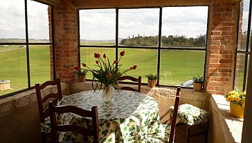 Ferienhaus in Pienza - Wintergarten mit herrlicher Aussicht