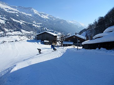 Ferienhaus in Conters - Skipiste hinterm Haus