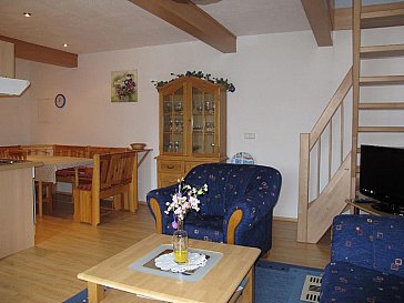 Ferienwohnung in Briesensee - Blaue FeWo Wohnzimmer mit Küche