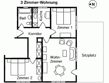 Ferienwohnung Grundrissplan 1