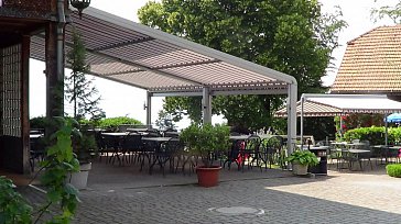Ferienwohnung in Ringoldswil - Terrasse Restaurant Krindenhof