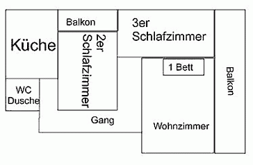 Ferienwohnung Grundrissplan 1