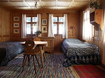 Ferienhaus in Gargellen - Grosse Stube mit zwei Einzelbetten