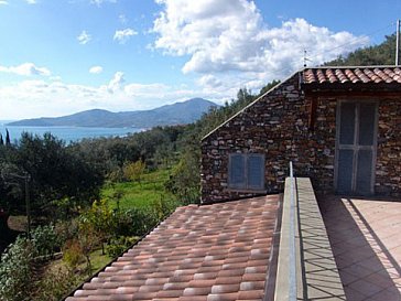 Ferienhaus in Ascea - Terrasse mit Meerblick