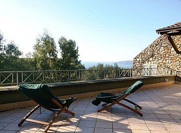 Ferienhaus in Ascea - Terrasse mit Meerblick