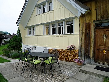 Ferienhaus in Appenzell - Sitzplatz im Garten
