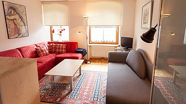 Ferienwohnung in Schruns-Tschagguns - Wohnzimmer mit extra guter Schlafmöglichkeit