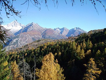 Ferienhaus in Unterbäch - Aussicht aufs Bietschhorn