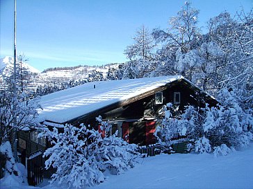Ferienhaus in Unterbäch - Chalet Träumli im Winter