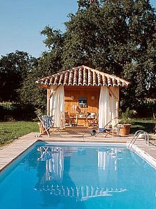 Ferienhaus in Petit Bersac - Poolhaus mit 13m Becken
