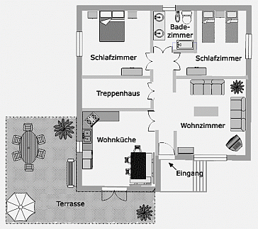 Ferienwohnung Grundrissplan 1