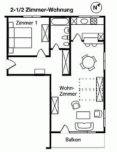 Ferienwohnung Grundrissplan 1