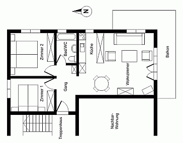 Ferienwohnung Grundrissplan 1