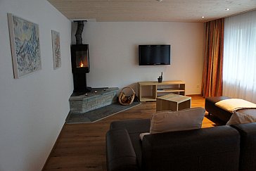 Ferienhaus in Zermatt - Wohnzimmer mit Kamin