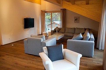 Ferienhaus in Zermatt - Lounge mit atemberaubenden Matterhornblick