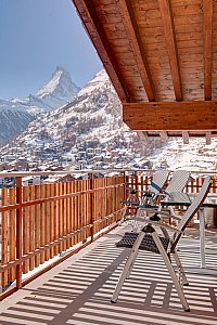 Ferienwohnung in Zermatt - Balkon mit Matterhornblick