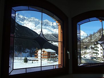 Ferienwohnung in Saas-Almagell - Mischabel Blick vom Erker