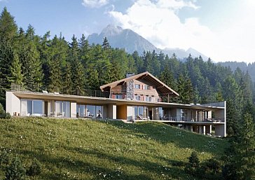 Ferienhaus in Hafling - Berghütte, neu mit 3 Studios im unteren Bereich
