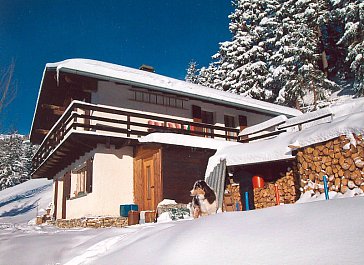 Ferienhaus in Crans Montana-Aminona - Das Haus im Winter