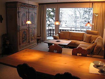 Ferienwohnung in Klosters - Eingang zum Wohn-/Esszimmer