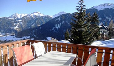 Ferienwohnung in Lumbrein - Balkon mit traumhaften Rundblick