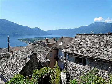 Ferienwohnung in Brione sopra Minusio - Aussicht auf den Lago Maggiore