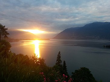 Ferienwohnung in Ronco sopra Ascona - Sonnenaufgang über den Alpen