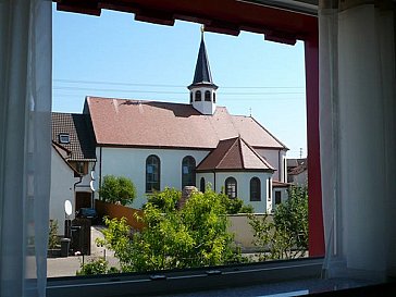 Ferienwohnung in Rheinhausen - Aussicht Schlafzimmer Nord