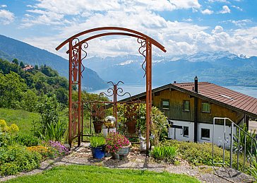 Ferienwohnung in Aeschlen ob Gunten - Aussicht über den Thunersee