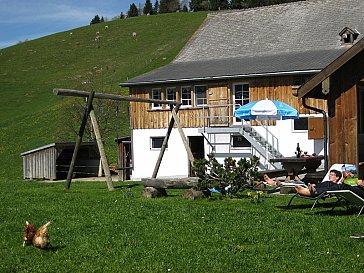 Ferienwohnung in Gonten - Gartensitzplatz