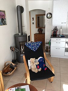 Ferienwohnung in Münster - Wohnbereich mit Schwedenofen