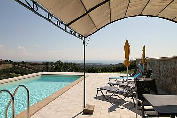 Ferienwohnung in Rosignano Marittimo - Der Pool mit herrlicher Aussicht