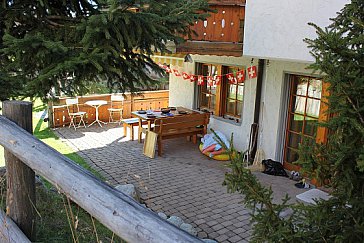 Ferienwohnung in Grächen - Sitzplatz