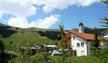 Ferienhaus in Lumbrein - Aussicht gegen Norden auf Péz Sezner