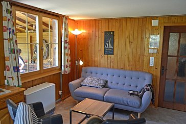 Ferienhaus in Adelboden - Wohnraum mit Sitzgruppe