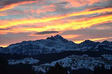 Ferienwohnung in Brunnadern - Der Säntis bei Sonnenuntergang