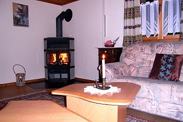 Ferienwohnung in Grengiols - Wohnzimmer Alpenrose