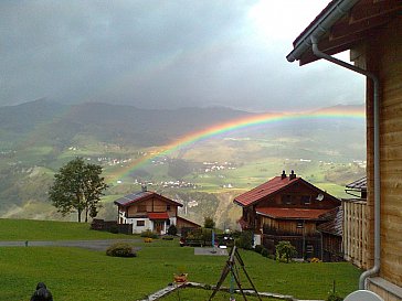 Ferienhaus in Camuns - Haus Siemi: Sitzplatz