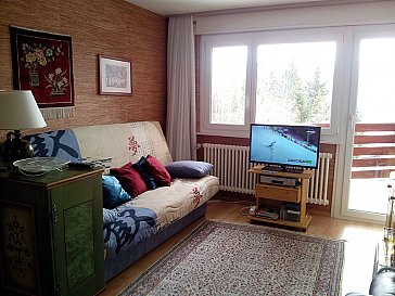 Ferienwohnung in Crans-Montana - Schlafen Wohnzimmer