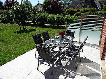 Ferienhaus in Archsum - Süd-Terrasse mit Windschutz