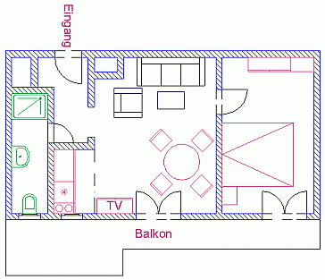 Ferienwohnung Grundrissplan 1