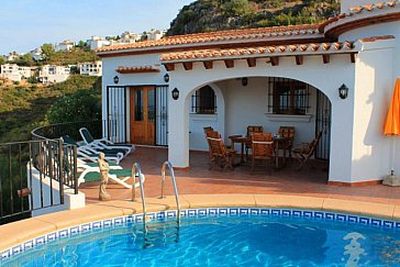 Ferienhaus in Dénia - Die Poolterrasse - Privatsphäre inklusive