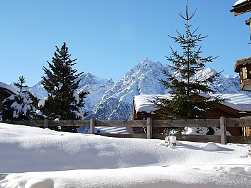 Ferienwohnung in Grächen - Aussicht vom Sitzplatz