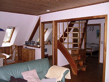 Ferienhaus in Rechlin - DG Wohnung links mit Treppe zum Kinderzimmer